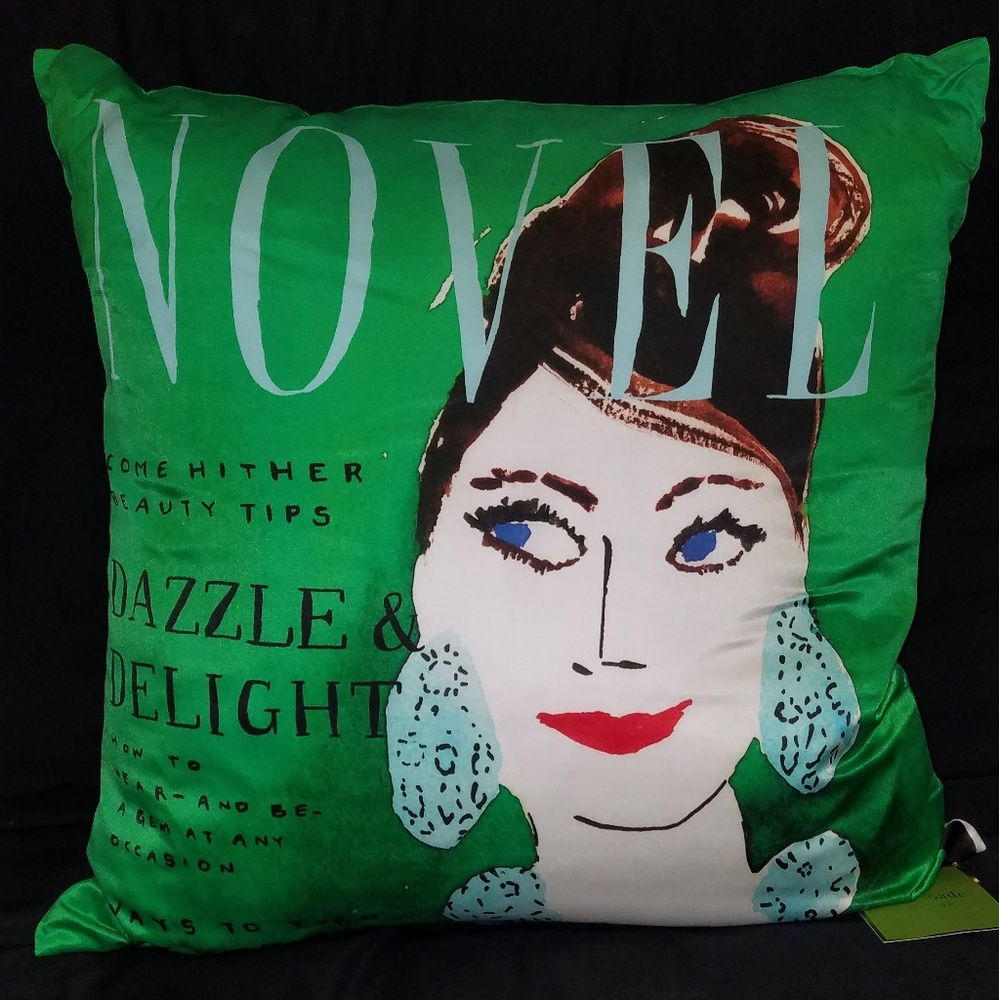 Kate Spade Green Silk Pillow
